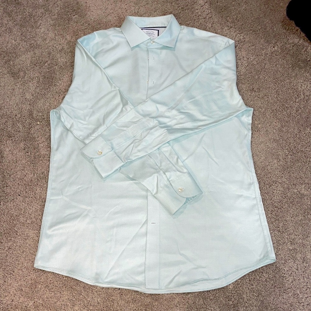 Business Casual Collar Non-Iron Stretch Texture Shirt -Green